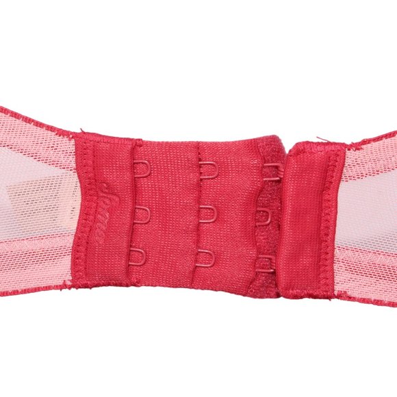 Soma Flirtation Balconet Collection Chantilly Lace Retro Bra Pink Red Size 36D - Picture 7 of 10